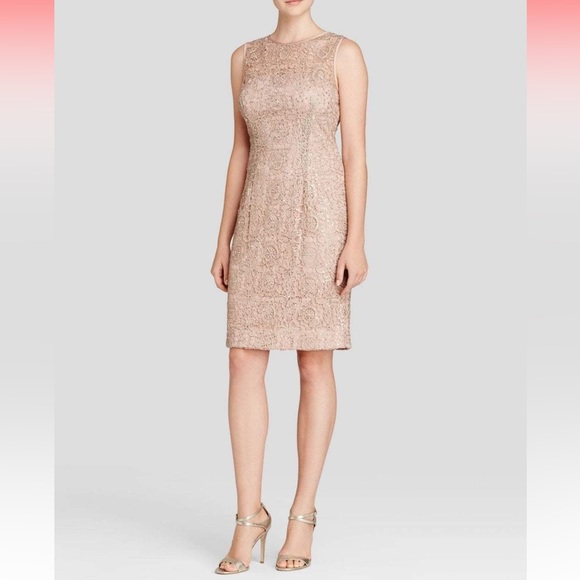 CLEARANCE Adrianna Papell Metallic Lace Sequined Dress - Picture 3 of 10